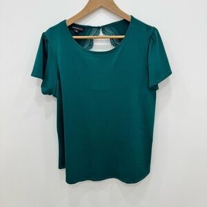 Fortune + Ivy Back Cut Out Lace Detail Knit Top in Green Size XL New without tag